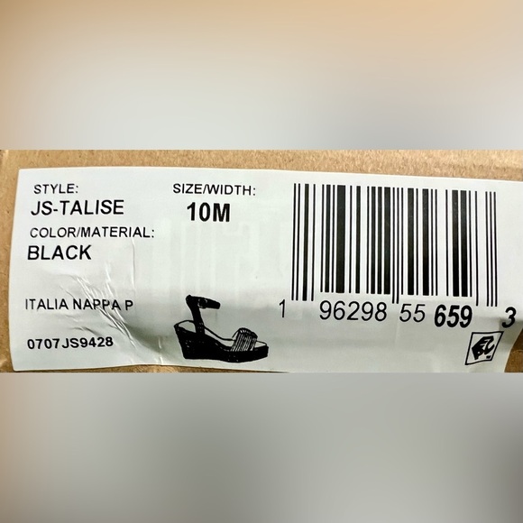 NIB Jessica Simpson Talise Knotted Strap Wedge Sandals- Black 10 - Picture 12 of 12